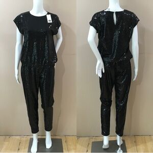 CABLE&GAUGE 2 PCs Set Top Pants Sequins Black Women’s New Size M Holiday